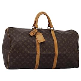 Louis Vuitton-LOUIS VUITTON Monogram Keepall 55 Boston Bag M41424 LV Auth BD1483-Monogram