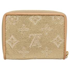 Louis Vuitton-LOUIS VUITTON Monogram Laminated Jacquard Zippy Coin Purse M82483 Auth 116266SM-Golden
