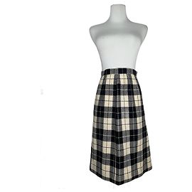 Vintage Courreges Karierte Rock Schwarz