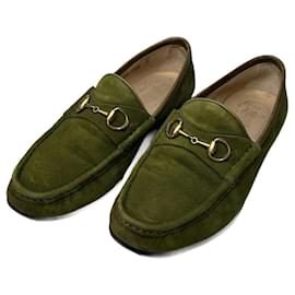 Gucci-GUCCI Ballerines T.EU 37 Suède-Vert