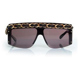 Chanel, vintage black chain sunglasses Black