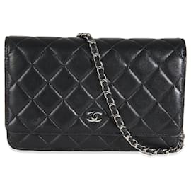 Chanel-Black Quilted Lambskin Wallet On Chain-Black
