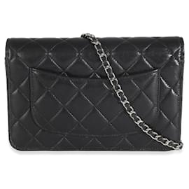 Chanel-Black Quilted Lambskin Wallet On Chain-Black