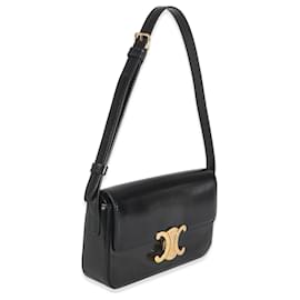 Céline-Black Shiny Calfskin Triomphe Shoulder bag-Black