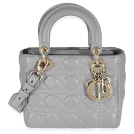Christian Dior-Christian Dior Grey Cannage Quilted Lambskin Small My ABC Lady Dior-Brown
