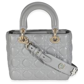 Christian Dior-Christian Dior Grey Cannage Quilted Lambskin Small My ABC Lady Dior-Brown