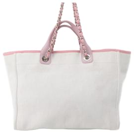 Chanel-Sac Deauville Moyen Chanel-Rose,Blanc
