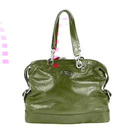 Céline-Celine Red Patent Leather Shoulder Bag-Red