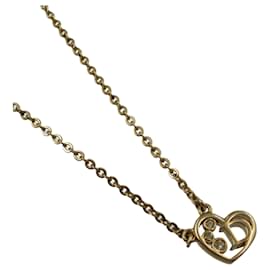 Christian Dior-Christian Dior Gold Necklace with Heart Motif-Golden