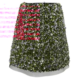 Carolina Herrera-Carolina Herrera Pink / Red Bejeweled Mini Skirt-Multiple colors