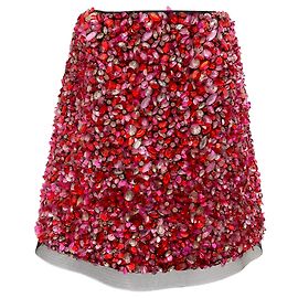 Carolina Herrera Pink / Red Bejeweled Mini Skirt Multiple colors