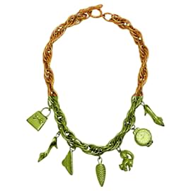 Fendi-Collier en charme plaqué or vintage Fendi-Doré