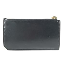 Saint Laurent-Saint Laurent Black Leather Coin Purse-Black