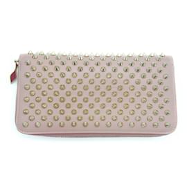 Christian Louboutin-Christian Louboutin Panettone Spike Studs Long Wallet-Pink