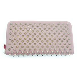 Christian Louboutin-Portefeuille long Panettone Spike Studs de Christian Louboutin-Rose