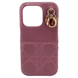 Custodia per iPhone 15 Pro Christian Dior Cannage Lady Rosa