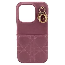 Christian Dior-Christian Dior Cannage Lady iPhone 15 Pro Case-Pink