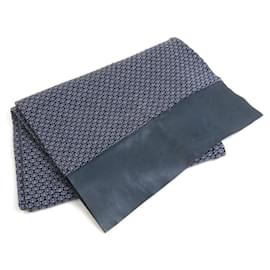 Hermès-Hermes Sports Stole Scarf Muffler-Grey,Navy blue