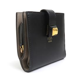 Fendi-Fendi Bi-fold Leather Wallet-Black
