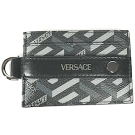 Versace-Versace Black Leather Card Case-Black