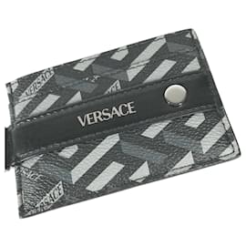 Versace-Versace Black Leather Card Case-Black