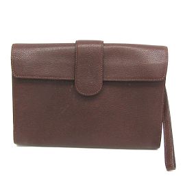 Pochette en cuir marron Delvaux Marron