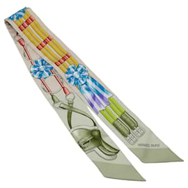Hermès-Hermes Twilly Scarf in Beige and Pink-Pink,Beige