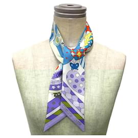 Hermès-Hermes Twilly Scarf Muffler - Les Murmures de la Foret-Blue