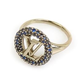 Louis Vuitton-Louis Vuitton Blue and Gold Band Ring-Blue,Golden