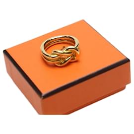 Hermès-Anneau de foulard en or Hermes-Doré