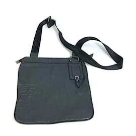 Versace-Versace Black Leather Shoulder Bag-Black