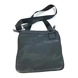 Versace-Versace Black Leather Shoulder Bag-Black