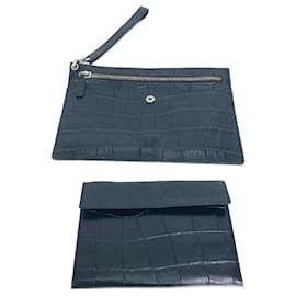 Versace-Versace Black Leather Clutch Bag-Black