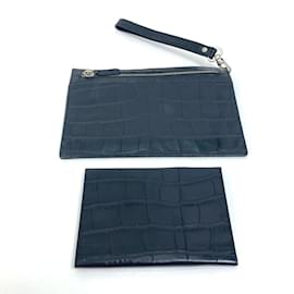 Versace-Versace Black Leather Clutch Bag-Black