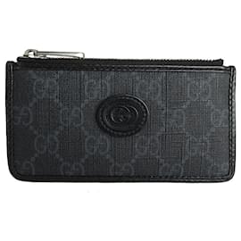 Gucci-Gucci Leather Business Card Case-Black,Dark grey