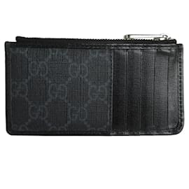 Gucci-Gucci Leather Business Card Case-Black,Dark grey