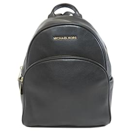 Michael Kors-Michael Kors Black Leather Backpack-Black