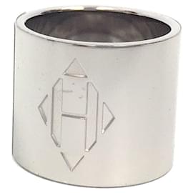 Hermès-Anneau de foulard en argent Hermes-Argenté