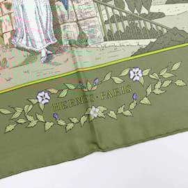 Hermès-Hermes Vintage Silk Scarf-Red,Beige