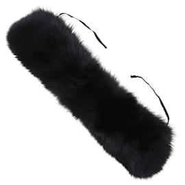 Prada-Prada Black Fox Fur Tippet-Black