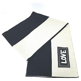 Fendi-Fendi Bicolor Wool Stole-Black