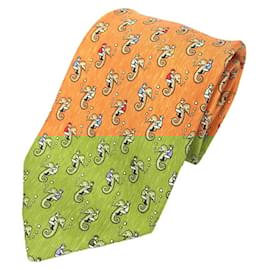 Hermès-Hermes Orange Silk Cravat-Orange
