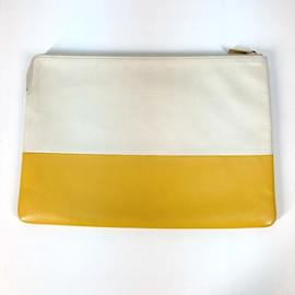Céline-Celine Bicolor Pouch Clutch Bag-White