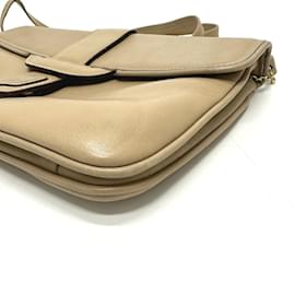 Céline-Celine Triomphe Vintage Shoulder Bag-Beige