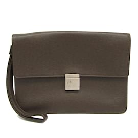 Louis Vuitton-Louis Vuitton Taiga Pochette Selenga M30788 Men's Clutch Bag-Brown