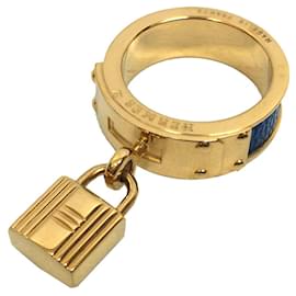 Hermès-Hermes Kelly Cadena Scarf Ring-Golden,Navy blue