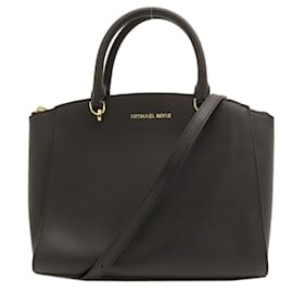 Michael Kors-Michael Kors Black Leather Handbag-Black