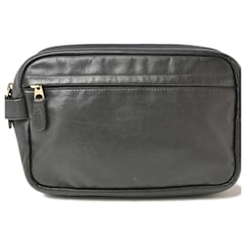Coach-Coach Vintage Black Leather Clutch Bag-Black