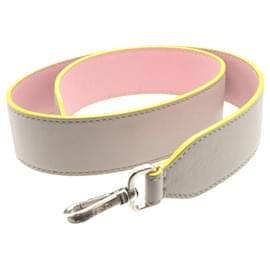 Fendi-Fendi Leather Gray Pink Shoulder Strap-Brown,Pink