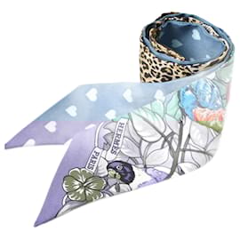Hermès-Hermes Twilly Scarf in Blue Silk-Blue